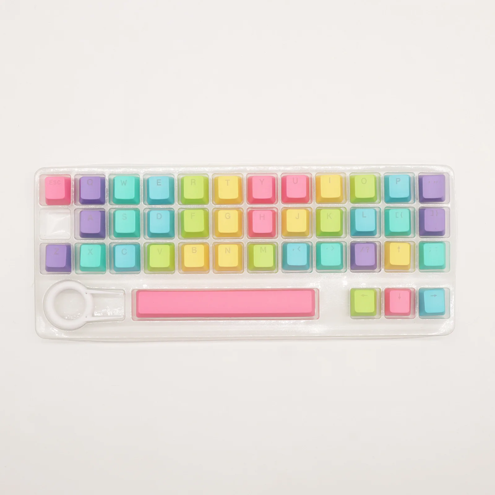 39 key color mechanical keyboard keycap PBT keycap engraving laser engraving English opaque rainbow gradual change keyboard cap
