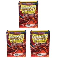 100 Standard Size Dragon Shield New Sleeves 66x91mm Red Matting Card Covers for MTG TCG Board Game Cards Slevee