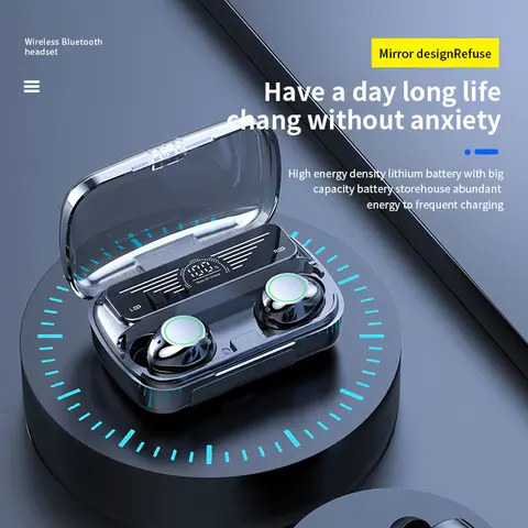 TWS 무선 블루투스 헤드셋 5.1 이어폰, 마이크 이어버드 포함, 3000Mah 충전기 박스, LED 디스플레이 폰, TG02, 신제품