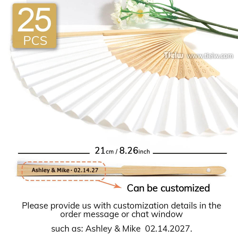 Custom Wedding Fans-Hand Fan For Bridal Shower Beach And Summer Wedding Favors-Personalized Rustic And Elegant Wooden Fan image 3