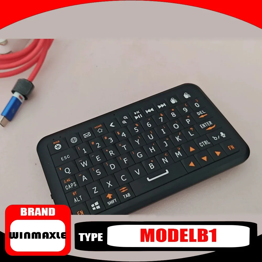 Winmaxle B1 Mini Wireless Bluetooth Keyboard 2.4G RGB Backlit Portable Type-C Thumb Keypad Handheld  Multi-Device Compatible