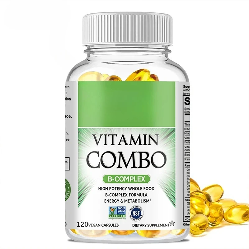 Vitamin B Capsule Supplements - Supports Nervous and Immune System Health, Promotes Energy Production, Non-GMO, Gluten-free
