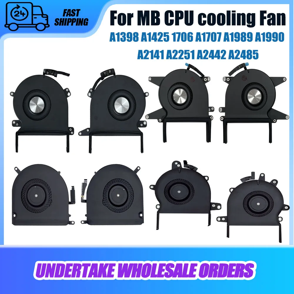 Original Cooling Fan For Macbook Pro/Retina A1398 A1425 1706 A1707 A1989 A1990 A2141 A2251 A2442 A2485 Laptop CPU Cooler