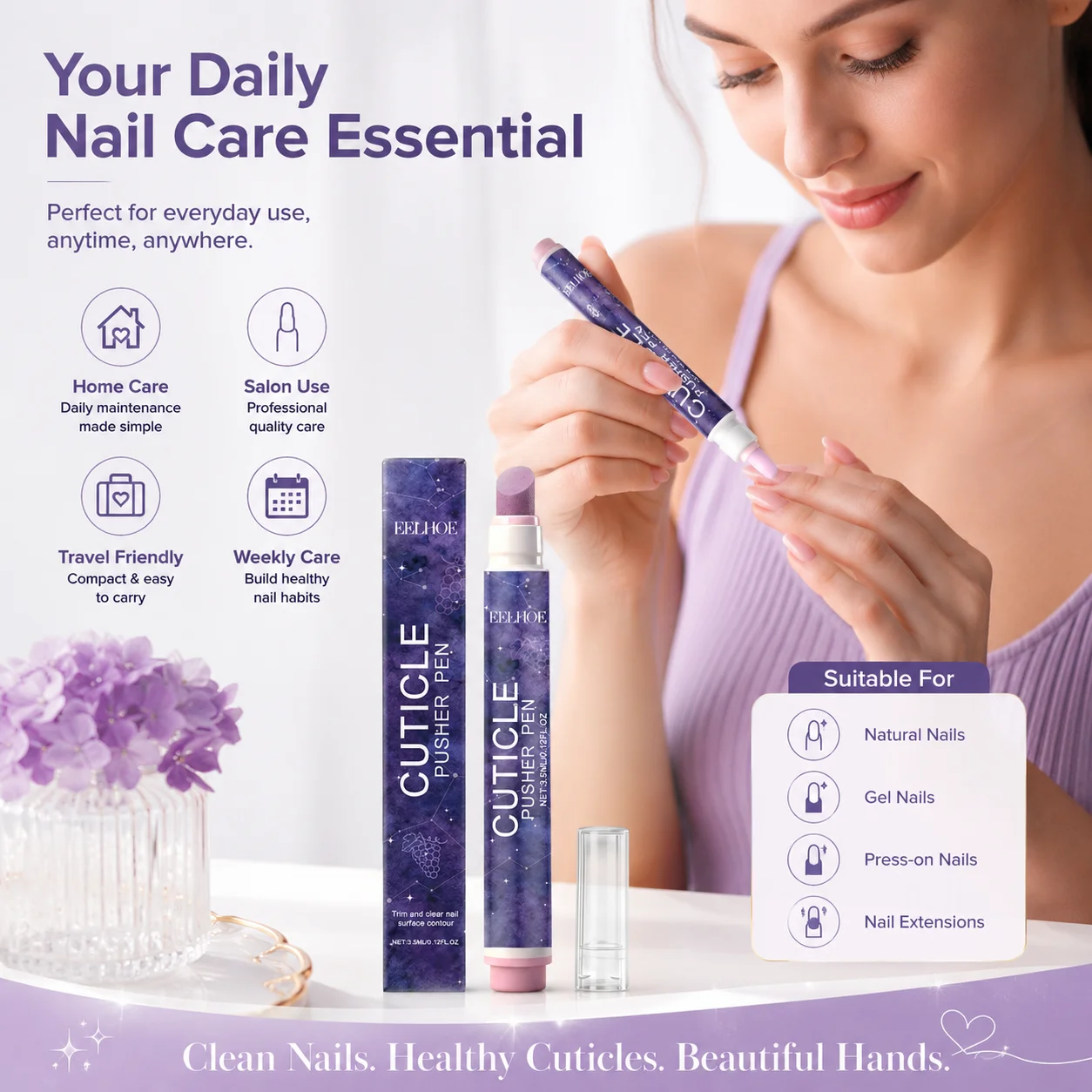 Multi-Effect Nail Edge Pen - Gentle Daily Cleaning Nail Surface Care for Nail Art view 6