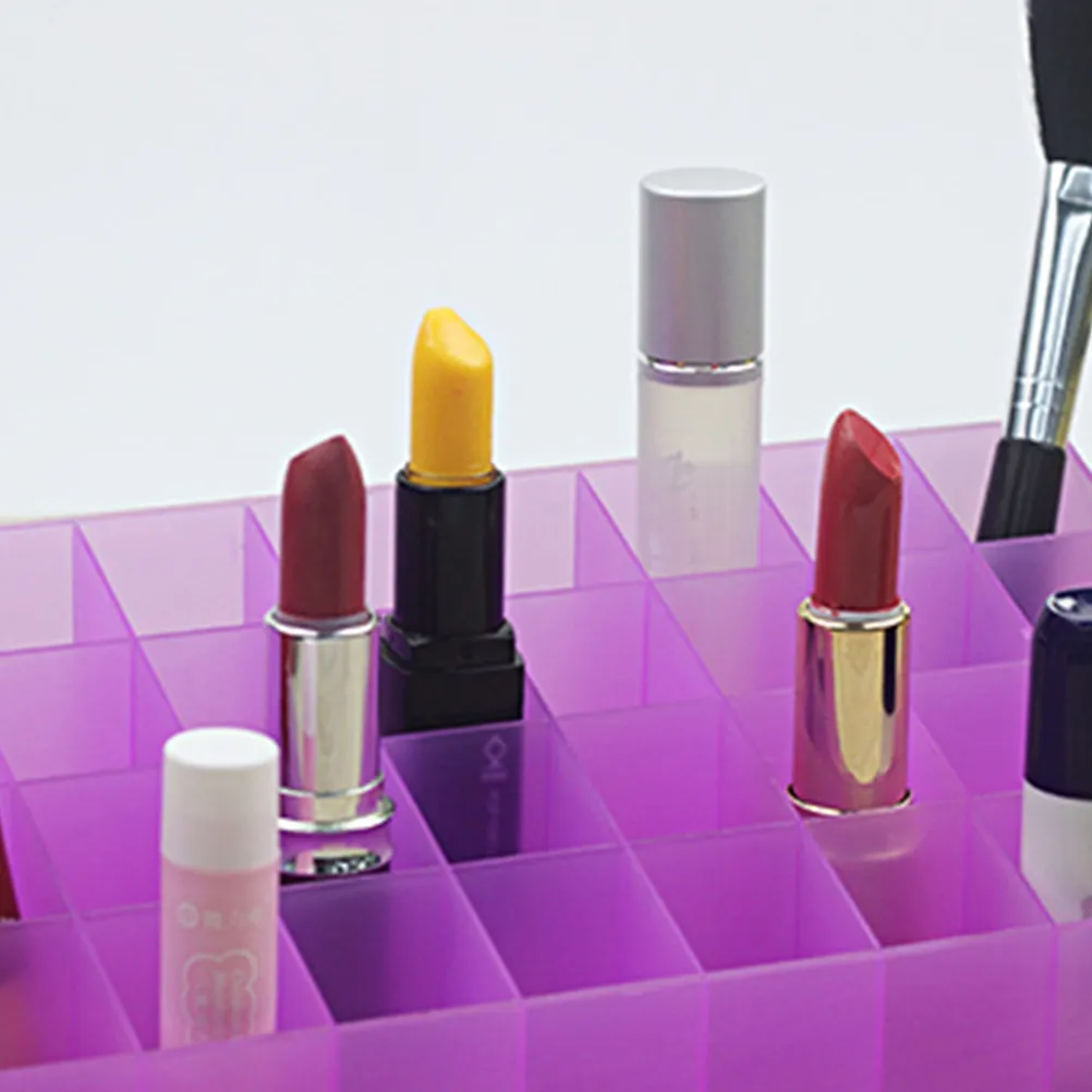 40 Slots Makeup Storage Case Portable Holder for Lipstick Jewelry Organizer Desk Earrings Rings Beads Canister Purple