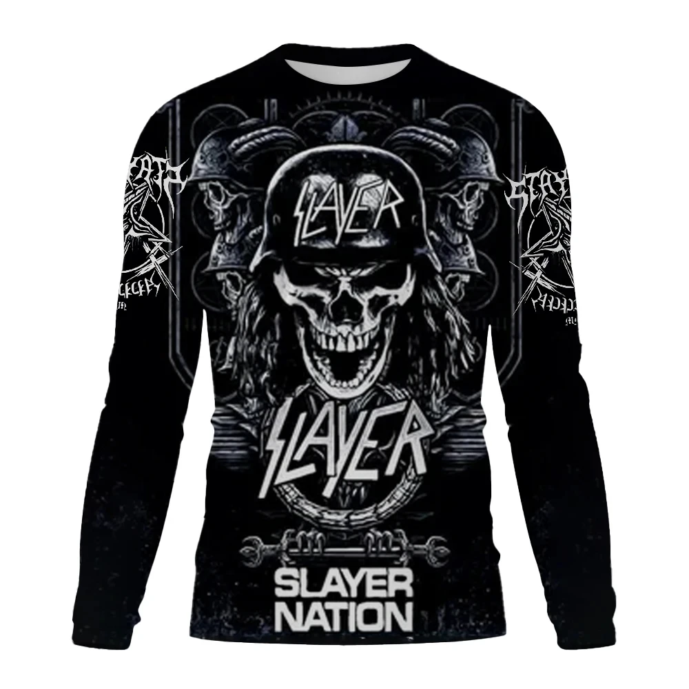 Nowy-jersey con estampado 3D de calavera de Terror, jersey de cuello redondo, estilo Harajuku, Hip Hop, Bluza