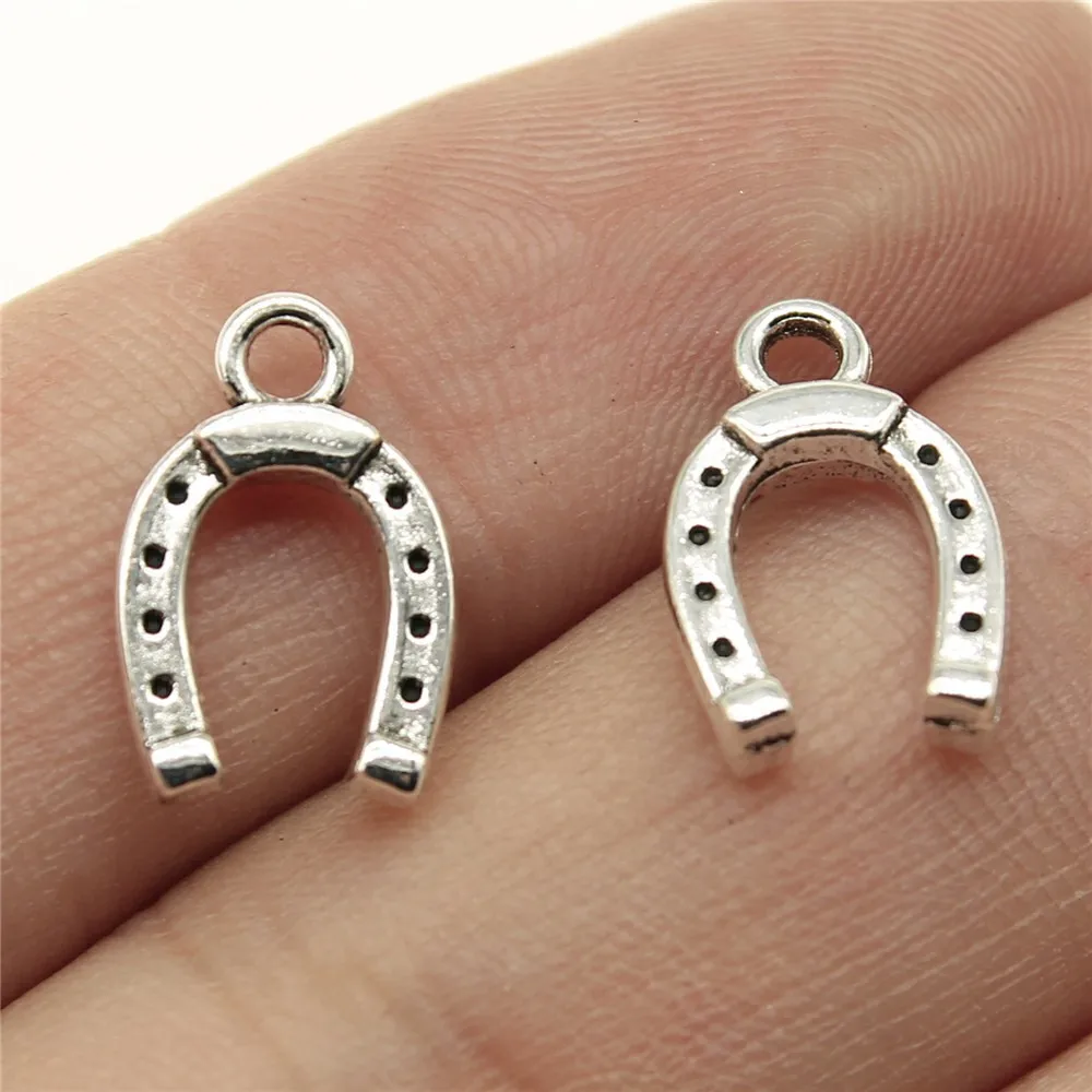 20pcs Charms Lucky Horseshoe Good Luck Talisman 14x9mm Tibetan Silver Color Pendants Antique Jewelry Making DIY Handmade Craft