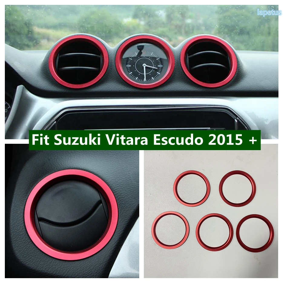 

Dashboard Side Center Air Conditioning AC Vent Outlet Ring Cover Trim For Suzuki Vitara Escudo 2015 - 2022 Red Car Accessories