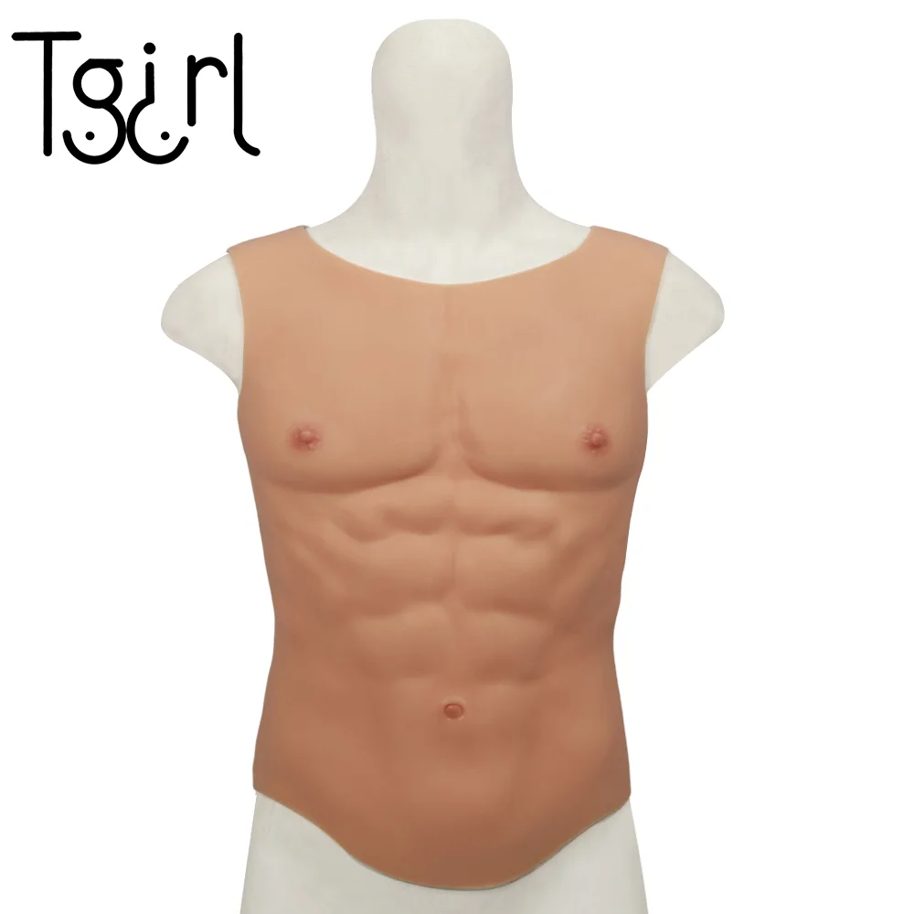 

Cosplay Muscle Chest Muscle Suit Macho Fake Silicone Belly Artificial Simulation Abs for Transgender Male pecto