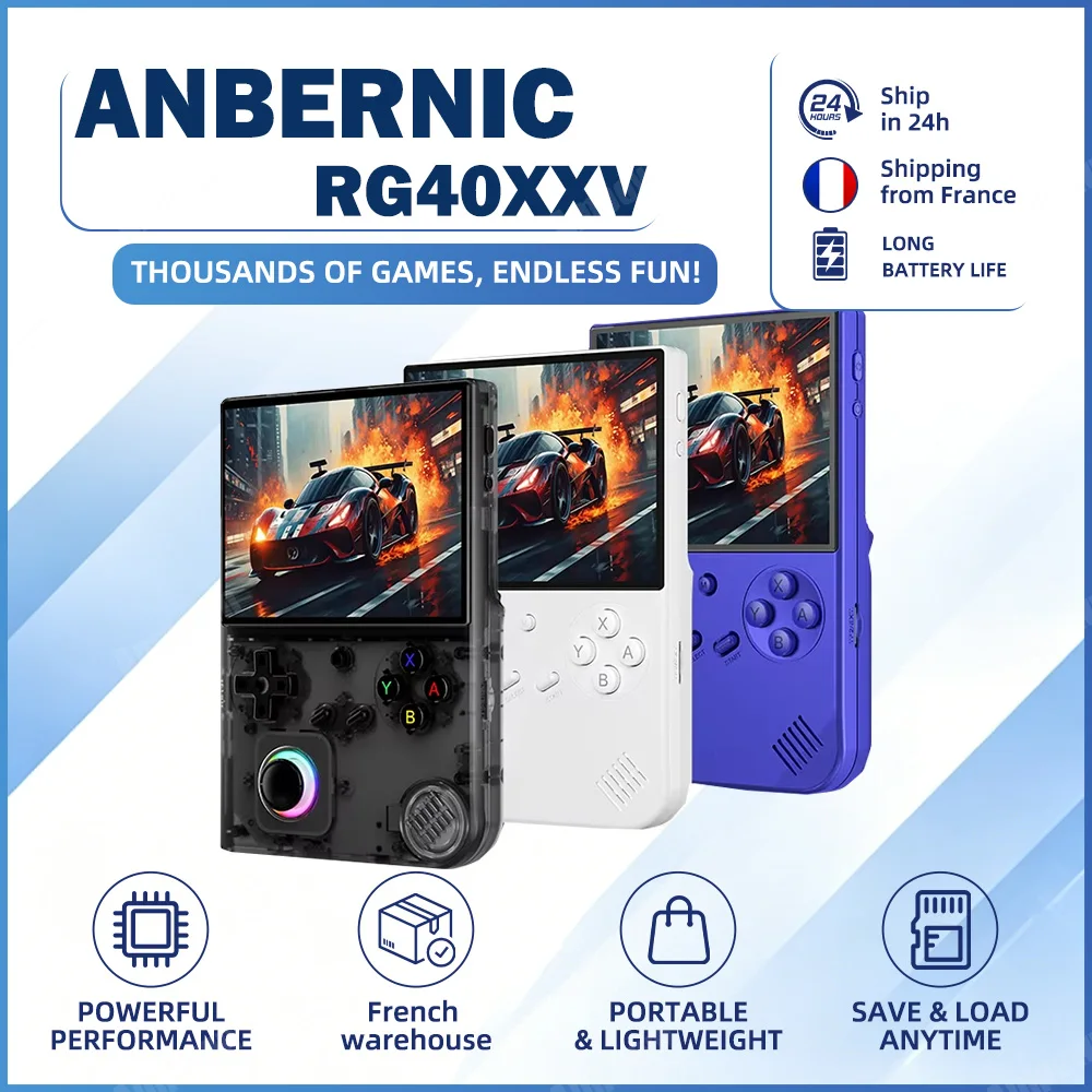 Consola de Juegos Portátil ANBERNIC RG40XX V, Pantalla IPS de 4.0'', Linux, Videojuegos Retro, Joystick, Transmisión WIFI