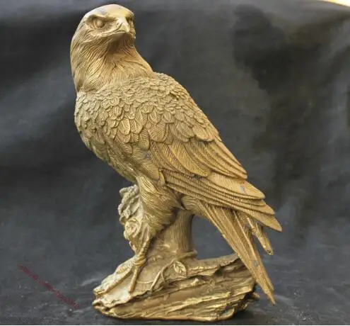 

Chinese Culture Brass bronze statue Bird goshawk owl eagle Sculpture Ornament