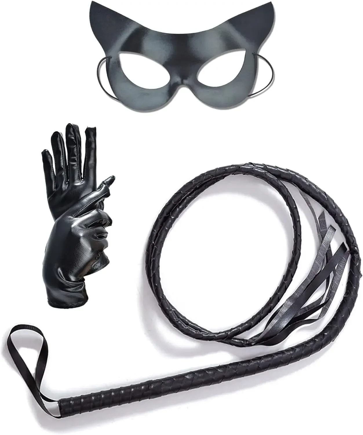 

Woman Cat Fox Cosplay Costume Catwoman Selina Kyle Mask With Whip Gloves Halloween Party Women Superhero Costume Headgear