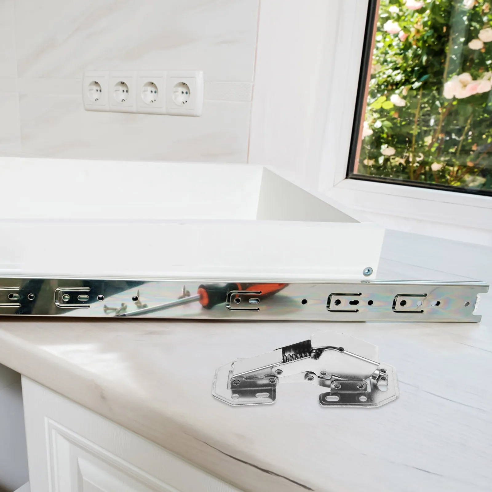 

2pcs Stainless Steel Silent Loaded Soft Closing Door Hinges For Cabinet Wardrobe Cupboards Doors Home Invisible