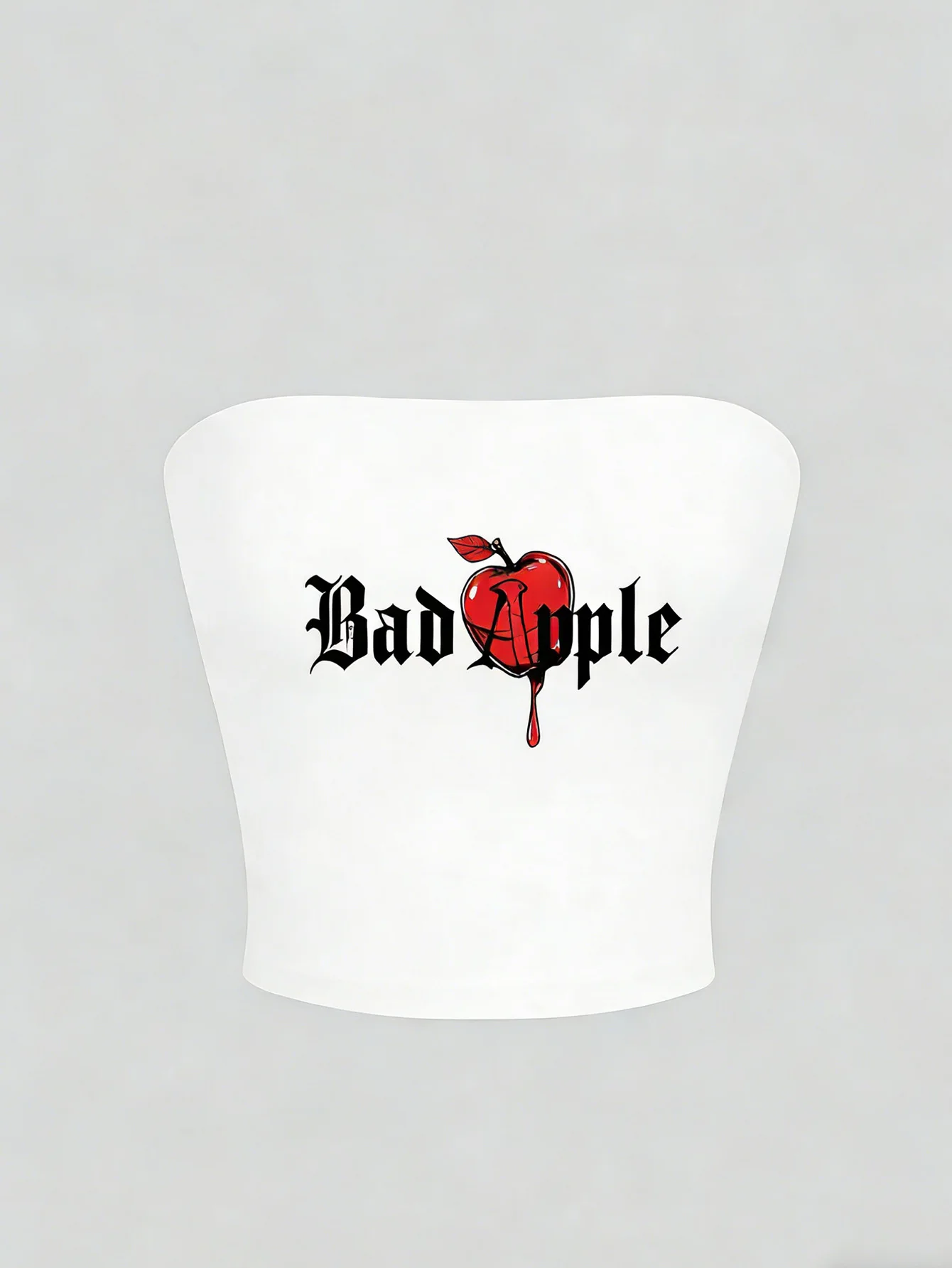 Lady 'Bad Apple' bedrucktes Tanktop ohne Ärmel und mit tiefem V-Ausschnitt, ein sommerliches, sexy Kurzarm-Top für Damen