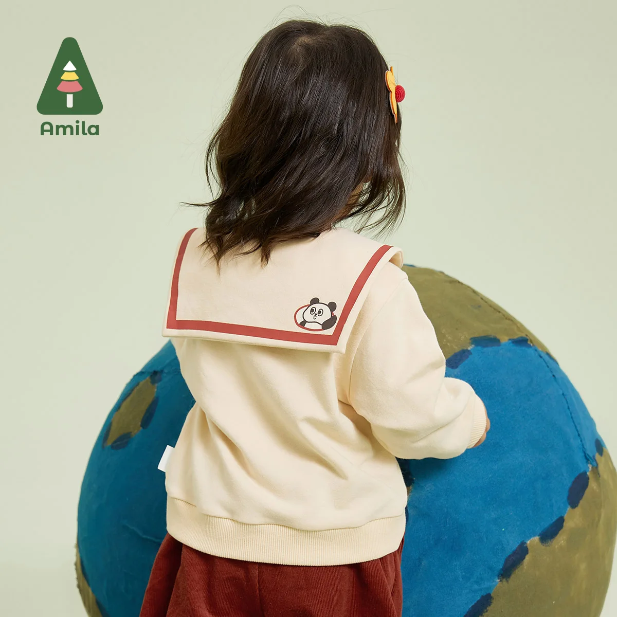 Amila Baby 2023 Autumn New Naval Leader Printing Warmth Cotton Comfort Hoodie for  Girls Fashion Cartoon Children Clothes