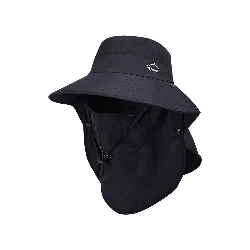 Summer Water-resistant Fisherman Hats with Shawl for Men Outdoor Hiking Fishing Breathable Wide Brim Bucket Hat Sun UV Protectio