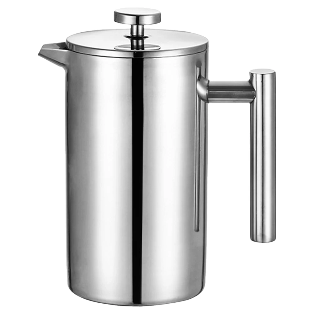 Stainless Steel French Press Coffee Maker Double Wall Camping Coffee Maker with Micro-Filter Portable Coffee Pot for Home Travel