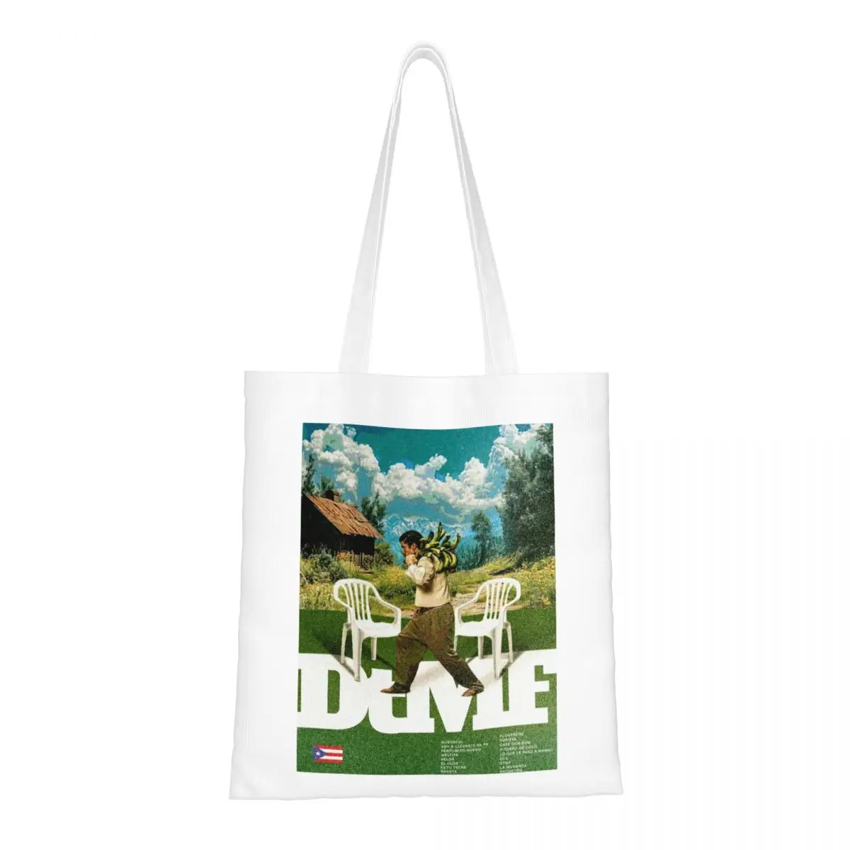 النساء الرجال ريترو ستايل باد الأرنب حمل الحقائب قماش بورتوريكو حقيبة تسوق لحقائب اليد للتسوق