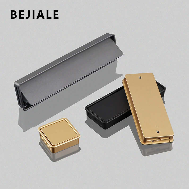 Embedded Hidden Bounce Handle Sliding Door Cupboard Door Handle Closet Drawer Tatami Golden Cabinet Invisible Handle