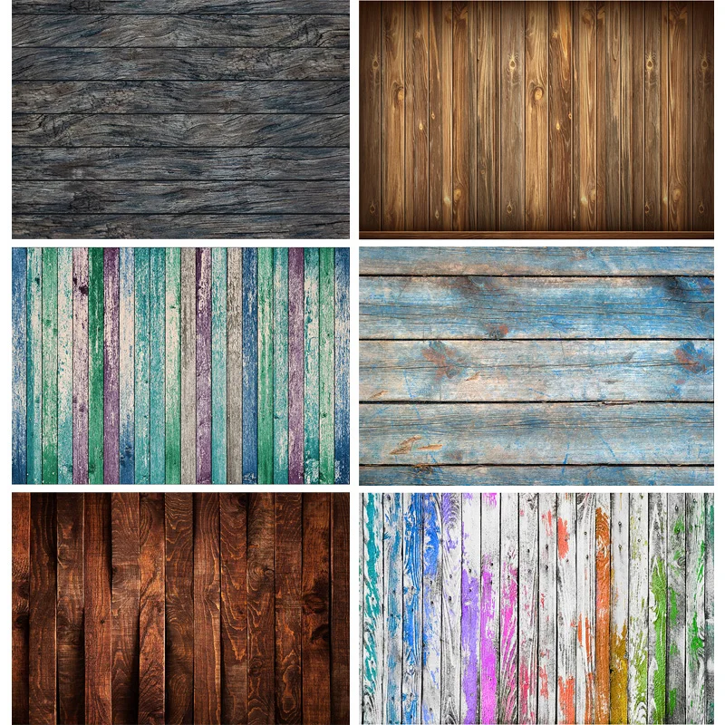 

SHUOZHIKE Art Fabric Retro Wood Plank Vintage Baby Portrait Photography Backdrops For Photo Studio Background Props WQ-62