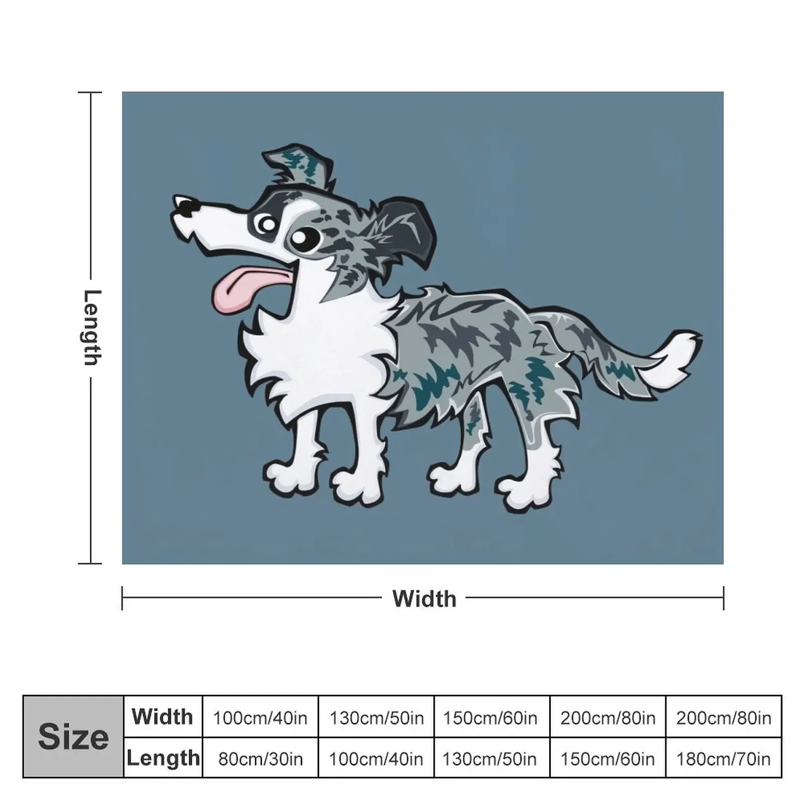 Border Collie - Blue Merle (Full Body) BLUE BG Throw Blanket Softest Decorative Sofa Blankets