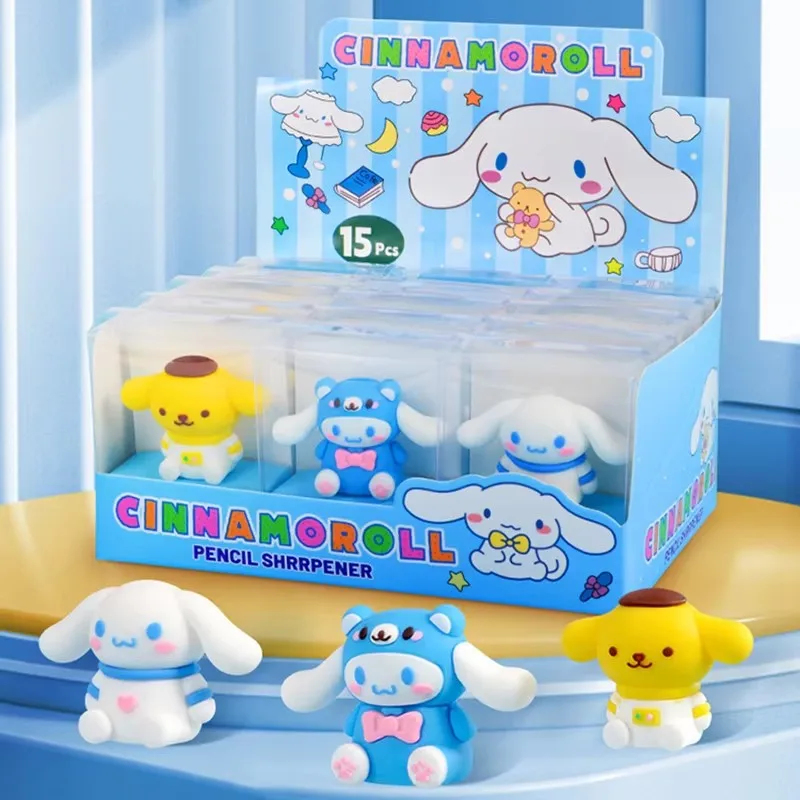 

24pcs Cute & Practical Cartoon Pencil 3d Pencil Sharpener Character Middle School Students Stationery Prize Bulk Wholesale Gift