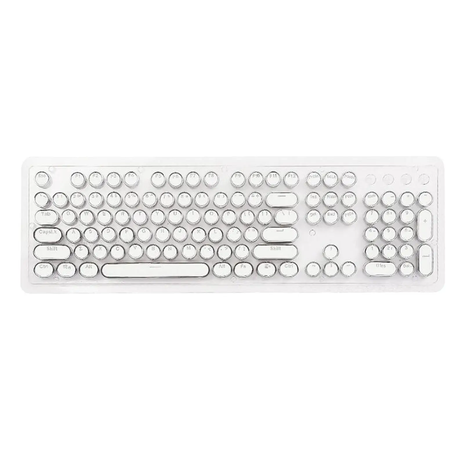 Crystal Round Keycaps Double Shot PBT with Translucent Layer Gaming Keyboard Retro Punk Typewriter-Style