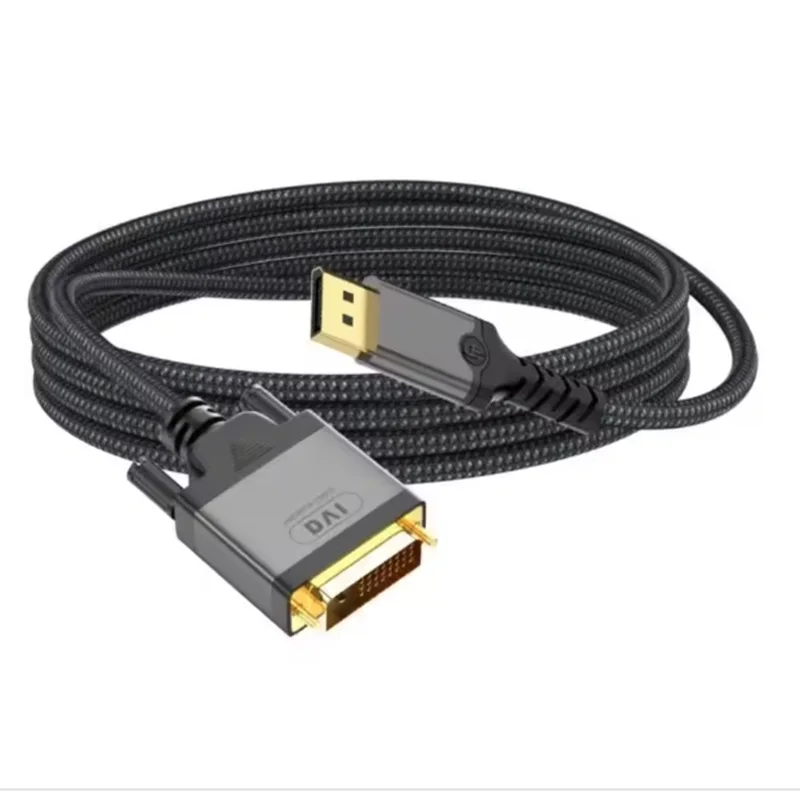 2 متر DP إلى DVI كابل محول فيديو الحبل 1080P 60 هرتز شاشة عرض HDTV العارض نفس سلك محول الشاشة #6