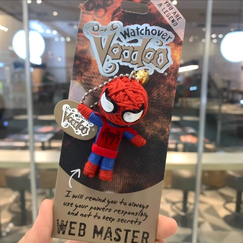 Hand Entangle Spider Man Q Version Zombie Play Homemade Creative Keychain Talisman Couple Bag Pendant Boy Surprise Gift