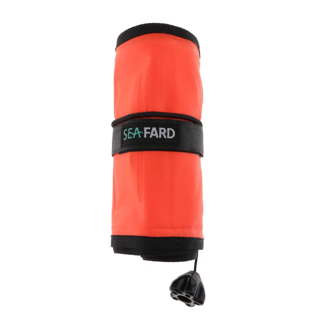 Durable Nylon Dive Surface Marker Buoy Safety Sausage with Reflective Strips for Ocean Snorkeling