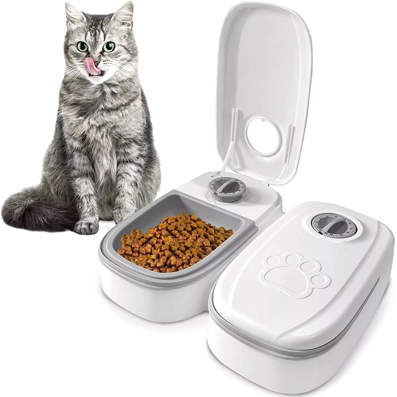 1PCS Automatic Pet Feeder For Cats And Dogs Dry Or Semi-Moist Pet Food Dispenser With 48-Hour Timer For Puppy Kitten Home Use