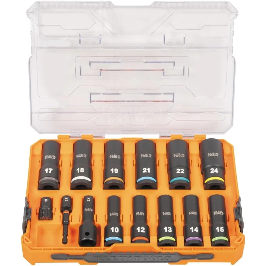 

65111IMPCTM KNECT 1/2-Inch Drive Metric Deep Well Impact Socket Set Color Coded with Impact Adapter and Extension M