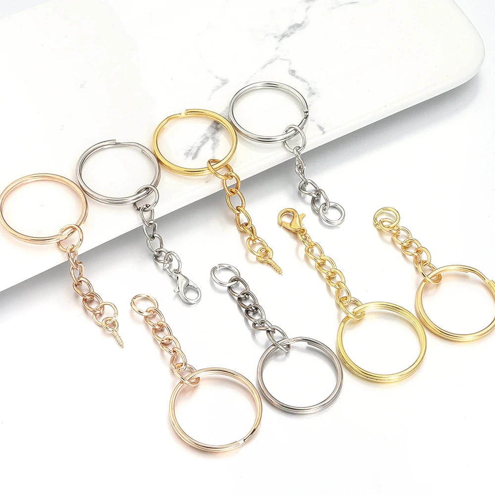 10 teile/los Eisen Schlüssel Ringe Blank Schlüsselring Split Ring Keyfob Schlüssel Halter Ringe DIY Erkenntnisse, Der Schlüsselbund Zubehör – Detail 7