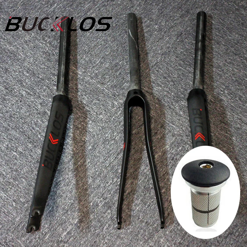 

BUCKLOS road bike fork carbon 700c Front Fork Ultralight C brake Fixed Gear Forks 28.6mm 1-1/8" Straight Fork 350g Bicycle parts