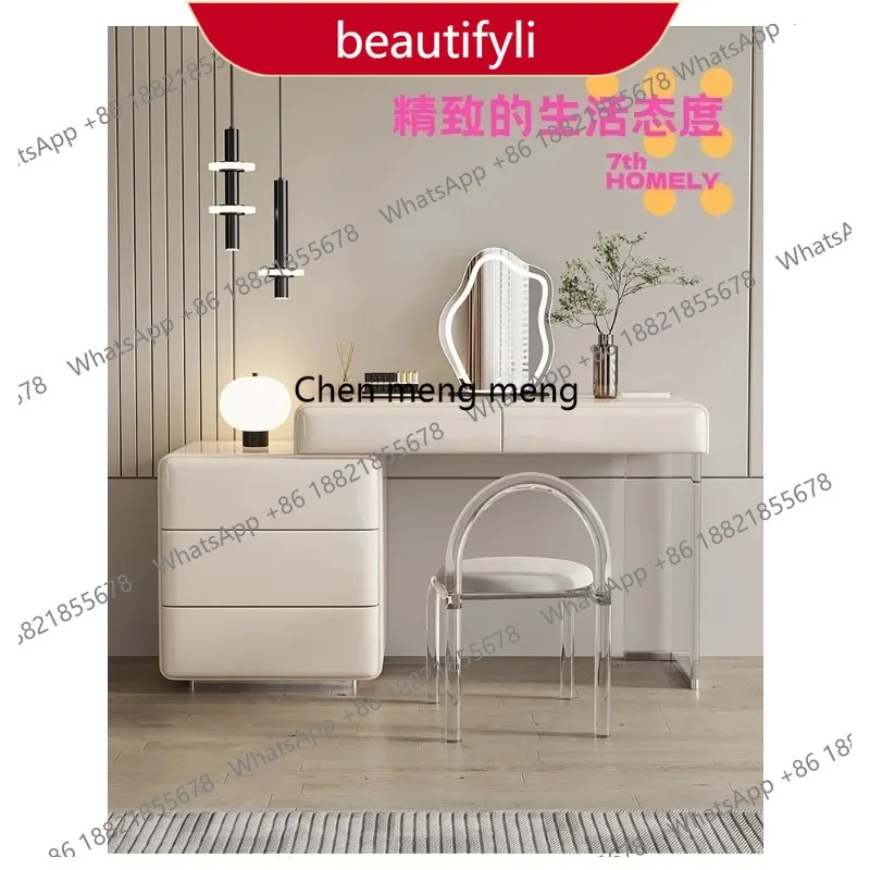X188 Dressing Table Vanity Desk with 5 Drawers Makeup Vanity Table with Storage Side 3-Drawer Chest (Without Mirror)for Women,