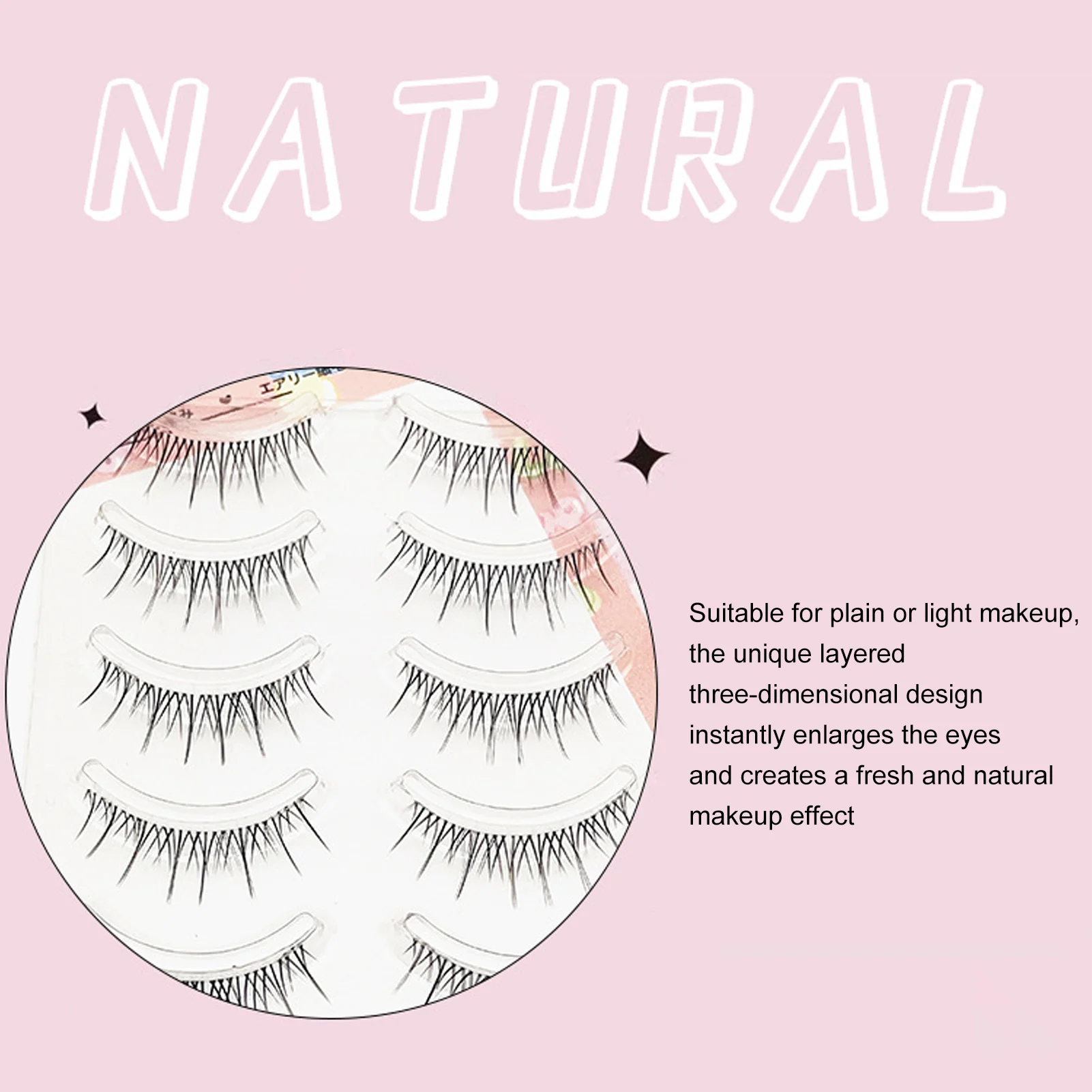 Realistic Curl False Eyelashes Well Bedded Lengthening Wisps Lashes for Women and Young Girls