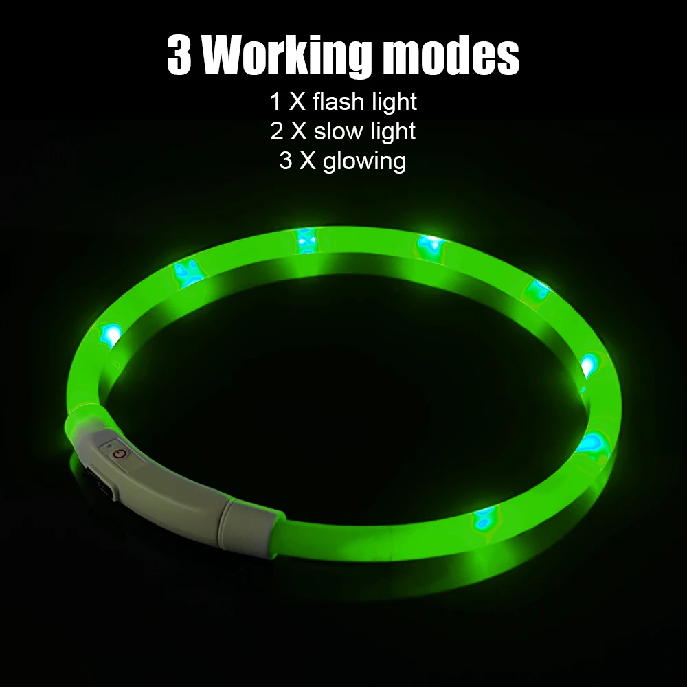 Night Luminous Charge Collar Pet Accessories Night Safety Flashing Glow Collar Dog Loss Prevention Led Usb Dog Collar
