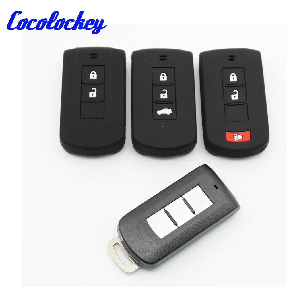 Cocolockey Silicone Remote Key Cover Case for Mitsubishi EVO ASX Outlander 3 Pajero Sport Eclipse Galant Lancer Raider Endeavor