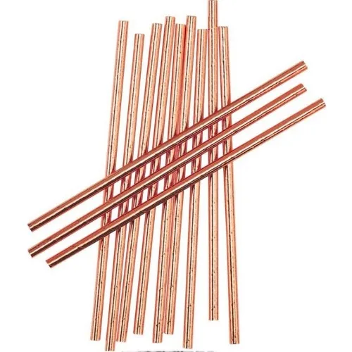 Party Copper Bright Paper Straws 20 cm 25 Pcs