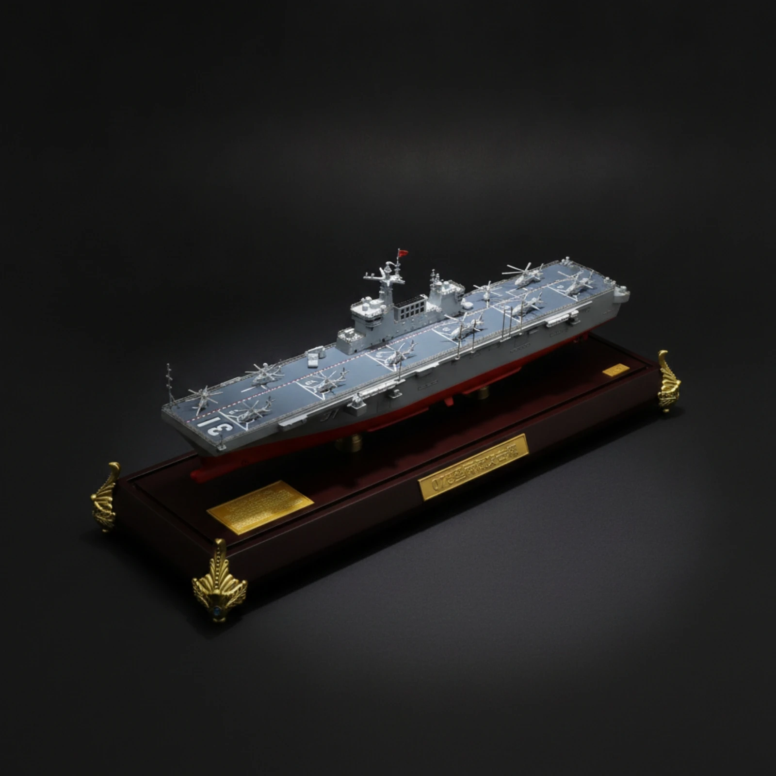 Attack Ship Model Scale Warship Model with Display Base Ship Figurine Premium Miniature for Collectors, Tabletop Decor