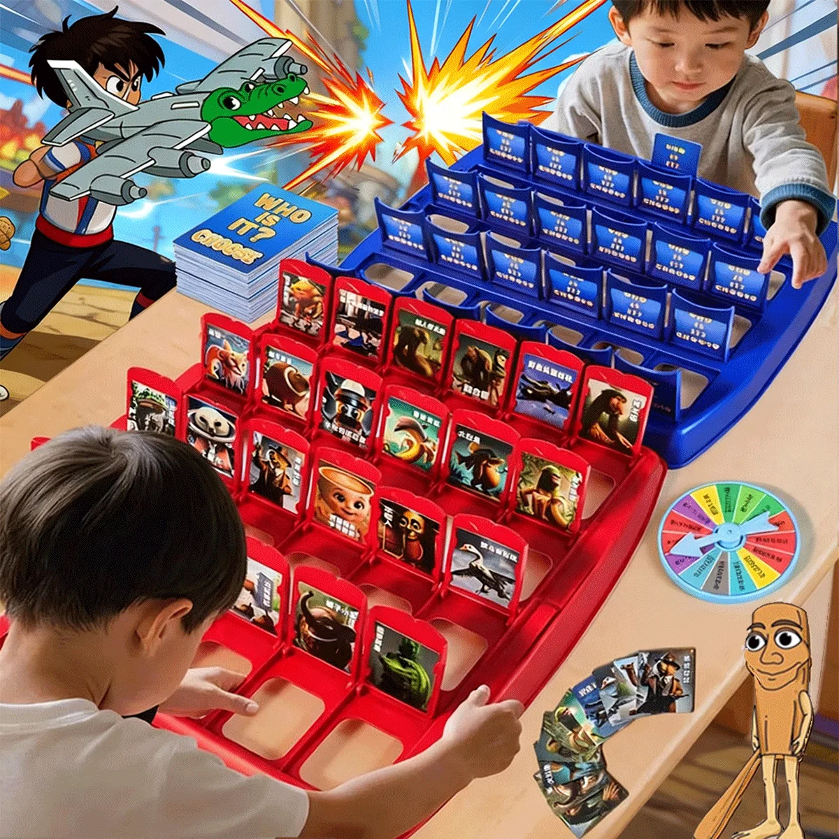 تخمين من أنا لعبة الإيطالية Brainrot لغز لعبة ببطاقات ورقية تونغ تونغ صحور Tralarero Tralala شخصين لعبة ألغاز تفاعلية #1