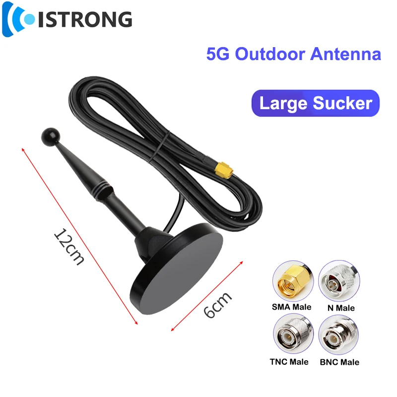 

5G Outdoor Waterproof Antenna Amplifier 35dbi Long Range Signal Booster With Strong Magnetic Base Large Sucker SMA/TNC/BNC Male