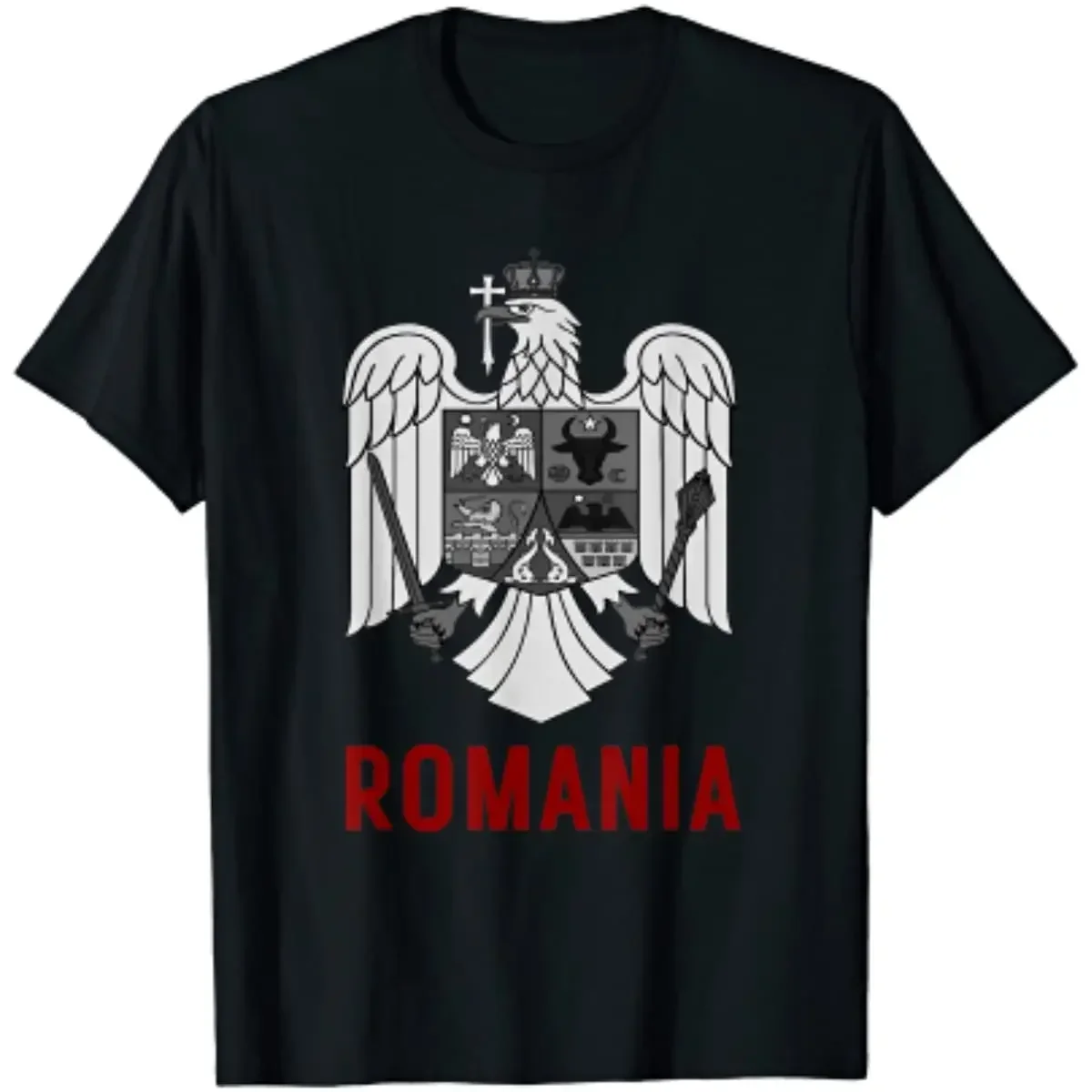 

Coat of Arms of Romania Romanian Eagle Symbol Men T-Shirt Short Sleeve Casual Cotton Boys T-Shirts