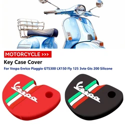 For Vespa Enrico Piaggio GTS300 LX150 Fly 125 3vte Gts 200 Silicone Motorcycle Key Case Cover Holder Shell Keychain Accessories