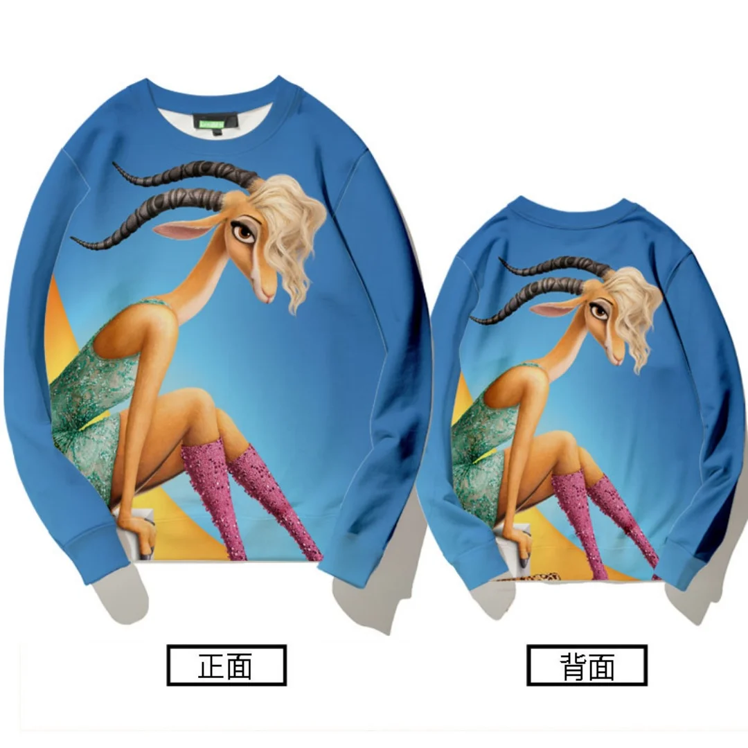 Толстовка с рисунком Зверополис Диснея, 3D принт, осенние модные толстовки для отдыха, детские толстовки Y2K, мужские и женские толстовки