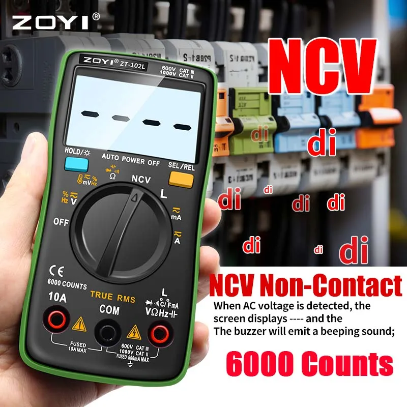 Digital Lcd Multímetro 6000 Contagens True Rms Corrente Tensão Capacitância Resistência Indutância Freqüência Diodo Tester