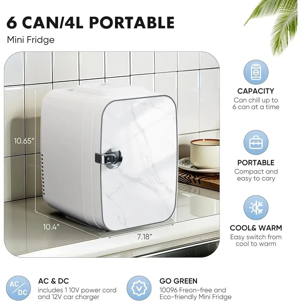 Portable Mini Fridge Thermoelectric Cooler Warmer Food Drinks Skincare Compact Quiet Operation Ideal Travel Office Home