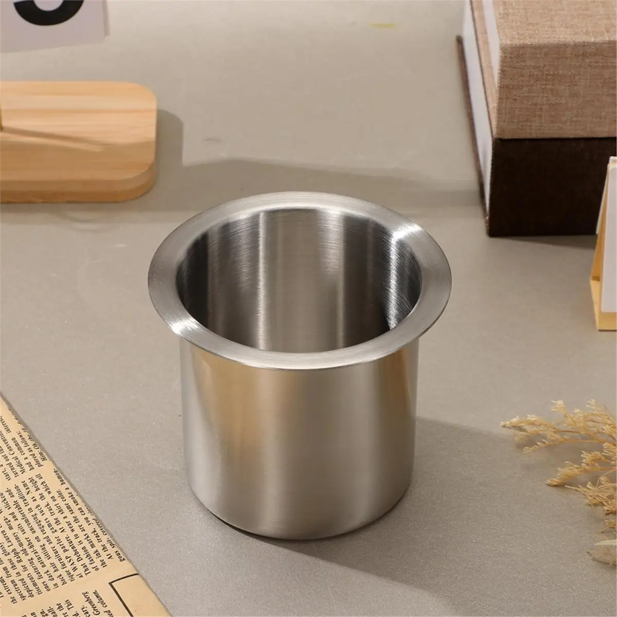 【MUST-HAVE LIST】 10 Pack Automotive Stainless Steel Poker Table Cup Drink Holder Silver Tone for RV Boats Cars Etc.