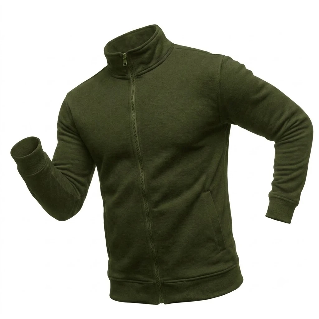 Herren-Sweatshirts mit Reißverschluss, Mock-Neck-Gym-Jacke, leichte Sweatcoats mit Reißverschluss, Outdoor-Sport-Langarm-Freizeitjacke. – Detail 12