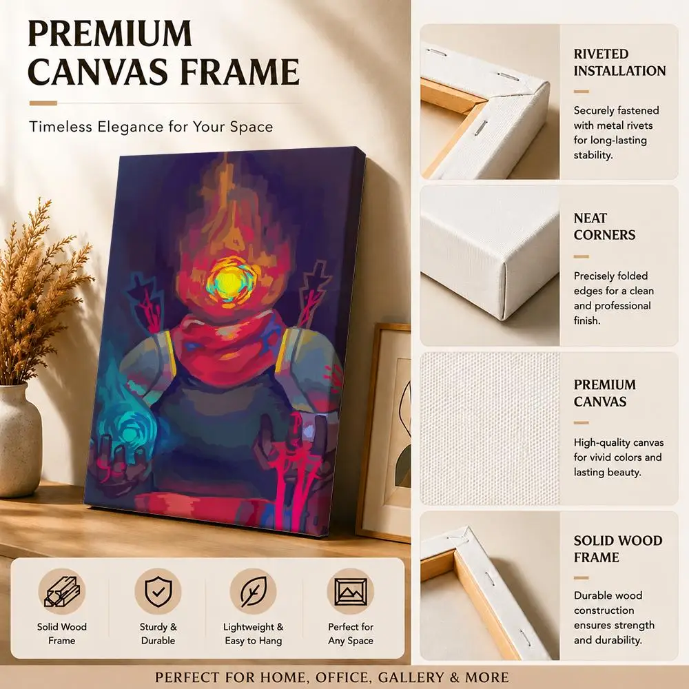 Challenging Game D-Dead C-Cells Framed Wall Painting Canvas Art Poster with Solid Wood Frame for Living Room Home Decor